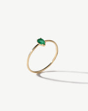 Pear Cut Emerald Ring