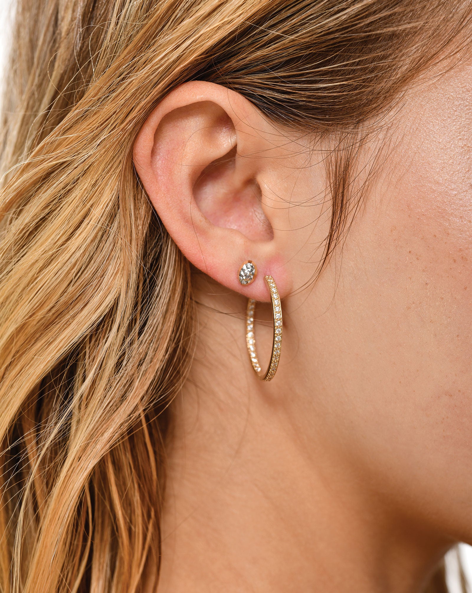 Pavé Thin Hoops