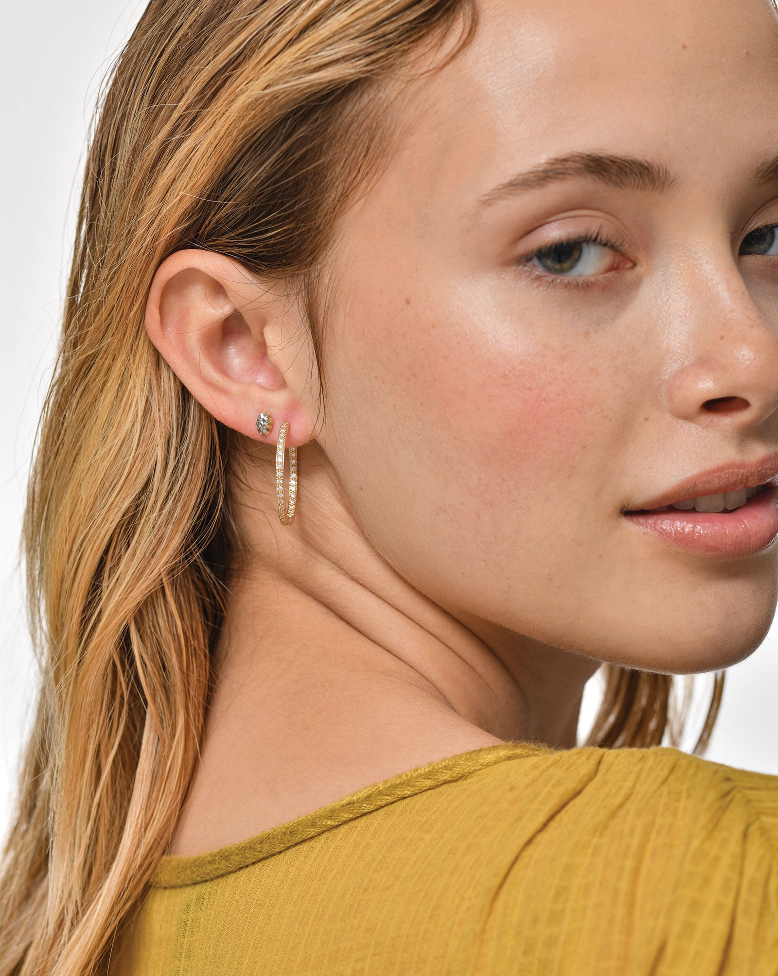 Pavé Thin Hoops