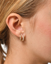 Pavé Double Row Hoops