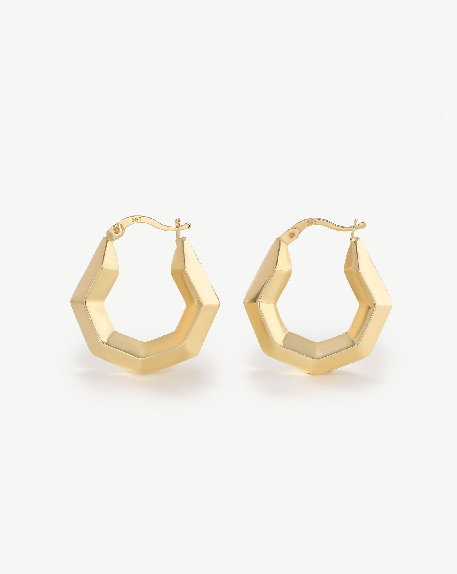 Raised Hexagon Hollow Hoops