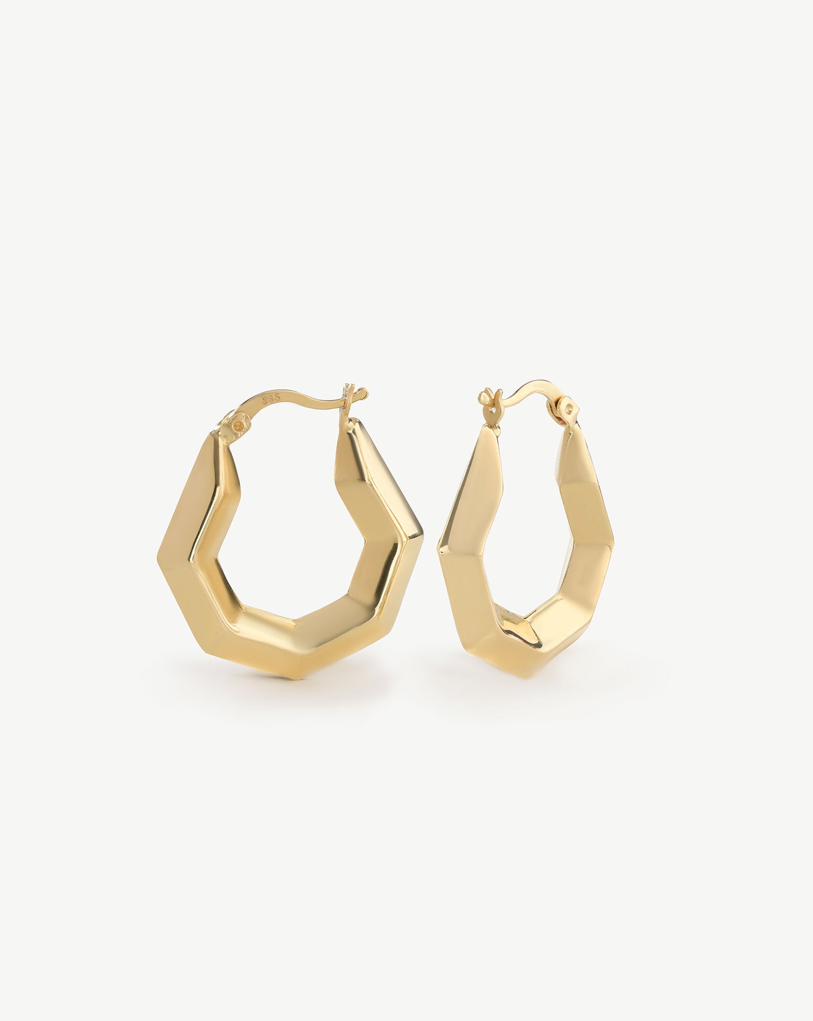 Raised Hexagon Hollow Hoops