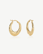 Textured Oval Hollow Hoops