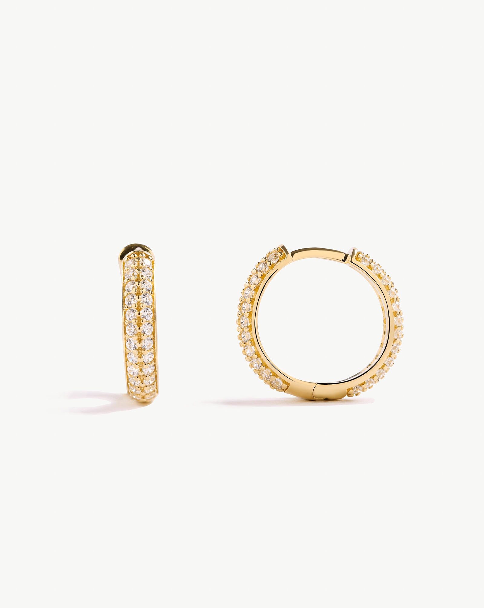 Pavé Double Row Hoops