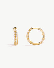 Pavé Double Row Hoops