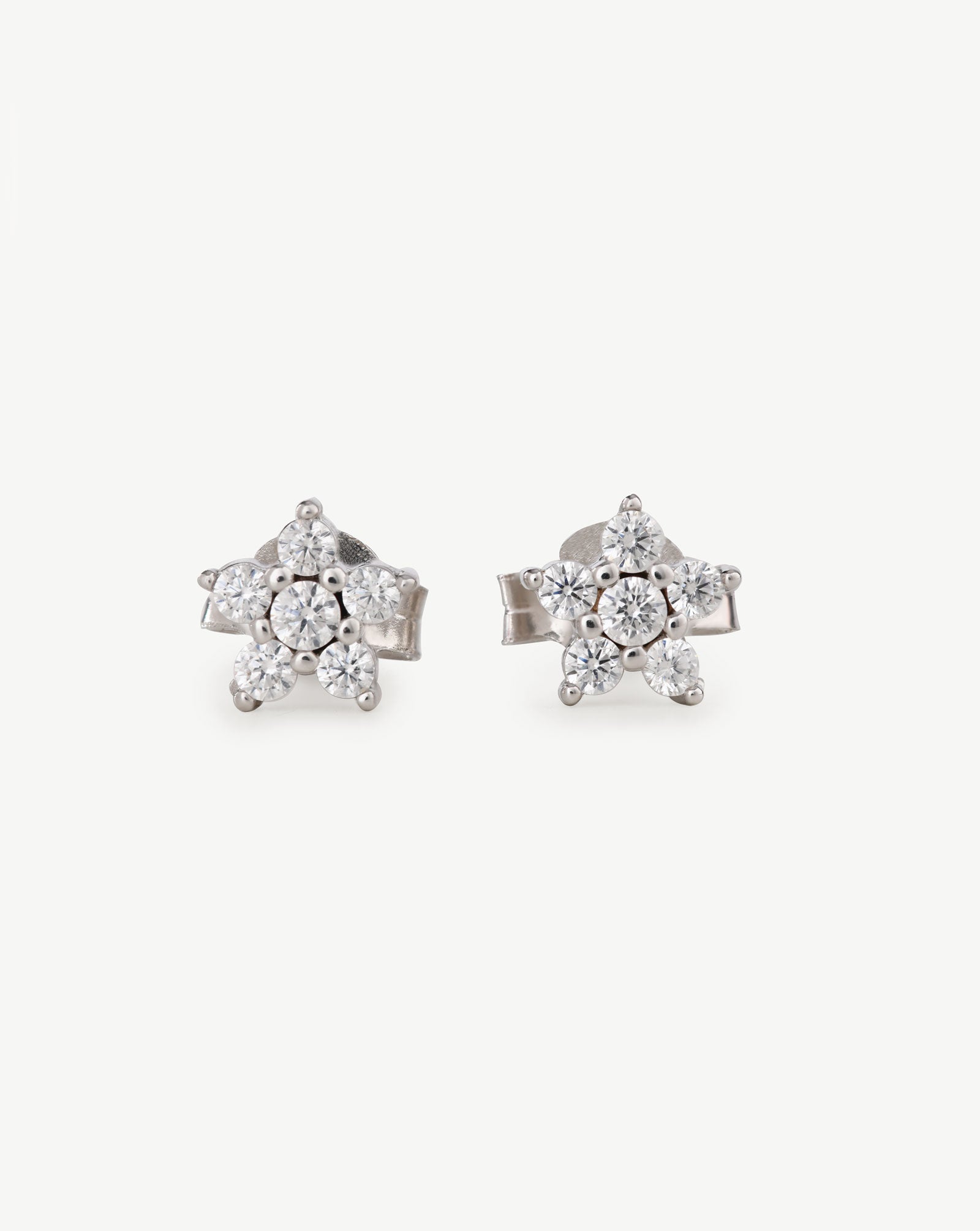 White Gold Flower Studs