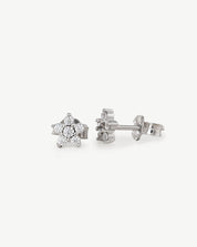 White Gold Flower Studs