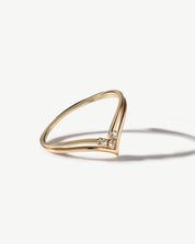 Diamond Wishbone Double Ring