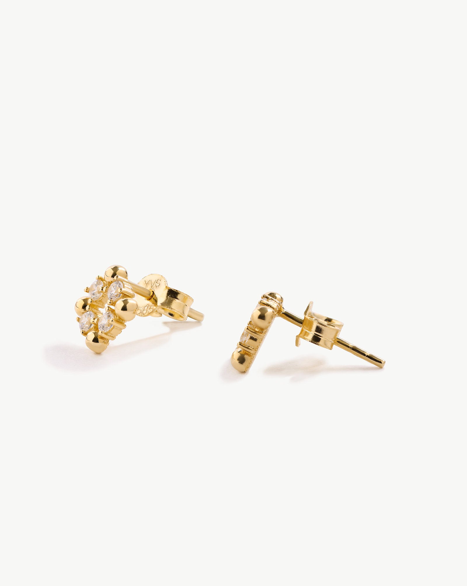 Zirconia Beaded Cluster Studs