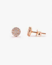 Rose Gold Pavé Round Studs