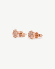 Rose Gold Pavé Round Studs