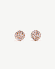 Rose Gold Pavé Round Studs