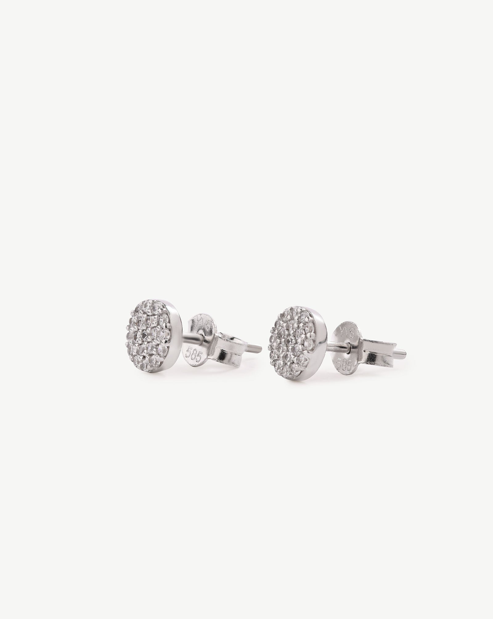 White Gold Pavé Round Studs