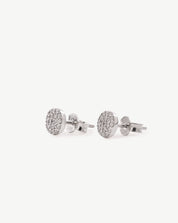 White Gold Pavé Round Studs