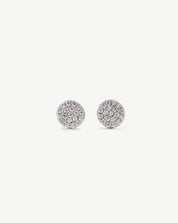 White Gold Pavé Round Studs