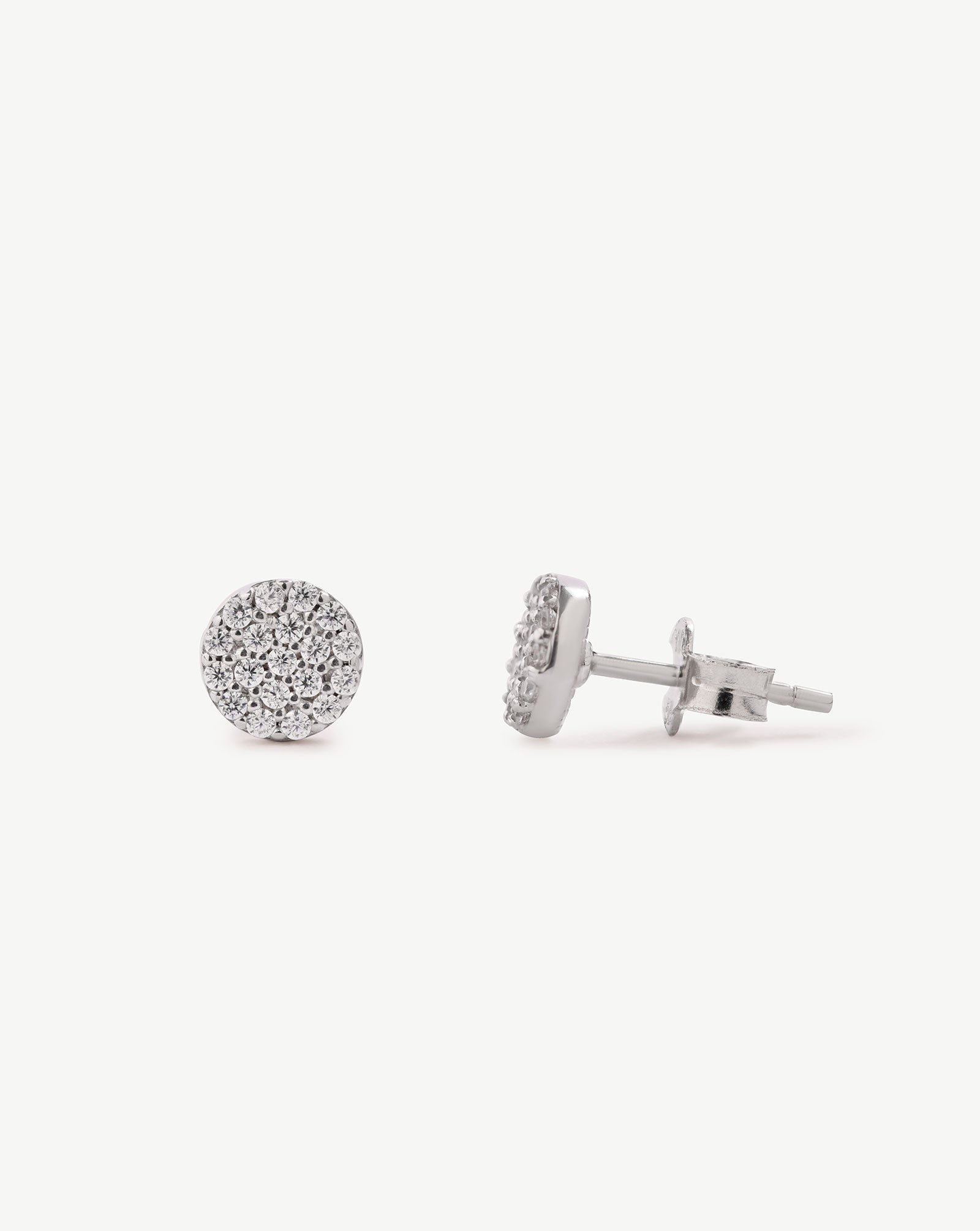 White Gold Pavé Round Studs