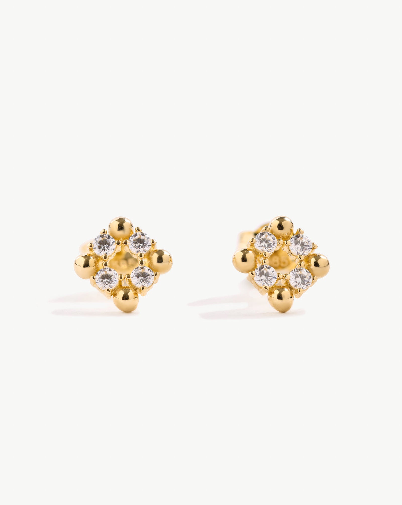 Zirconia Beaded Cluster Studs