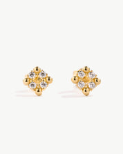 Zirconia Beaded Cluster Studs