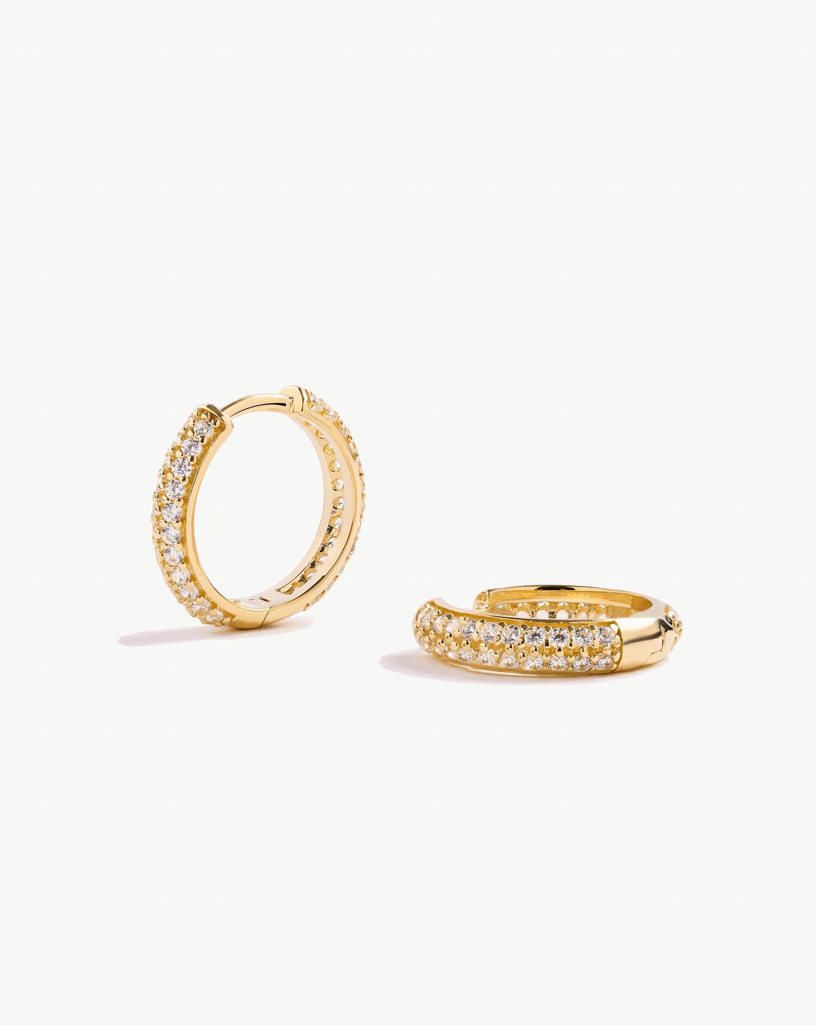 Pavé Double Row Hoops