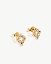 Zirconia Beaded Cluster Studs