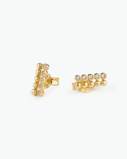 Zirconia Double Row Beaded Studs